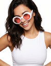Gafas redondas blancas plástico adulto