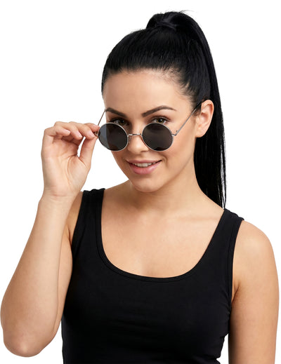 Gafas redondas negras hippie para adultos