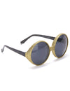 Lunettes rondes paillettées pour adulte or