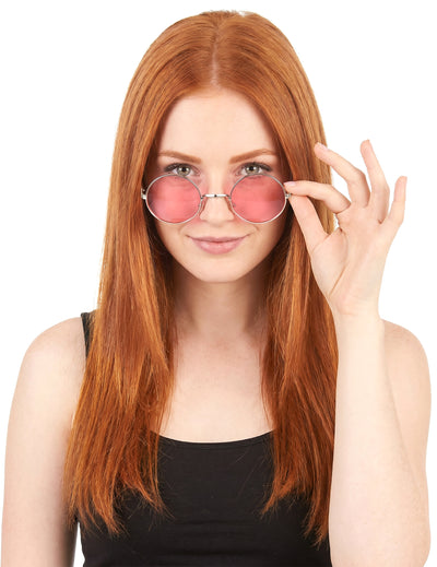 Gafas redondas rojas hippies para adultos