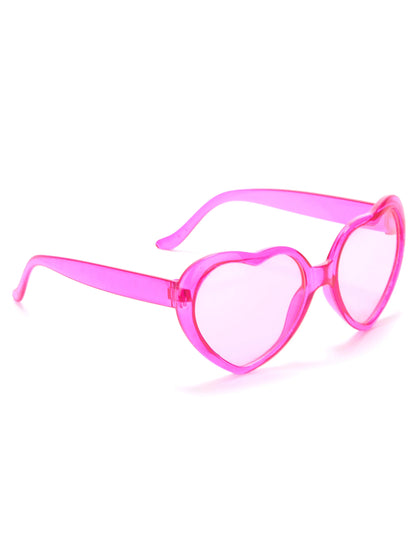 Gafas rosas de corazón plástico adulto