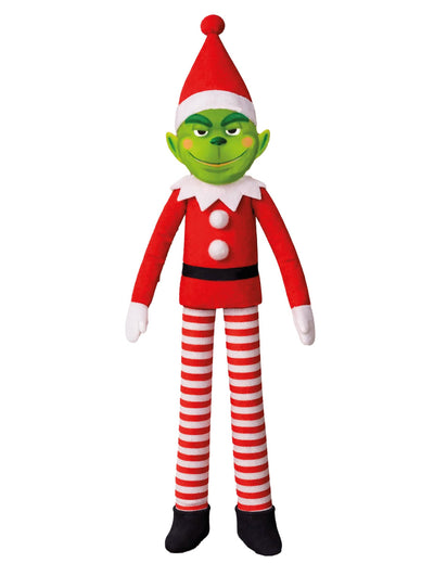 duende verde travieso para niño rojo y blanco a rayas