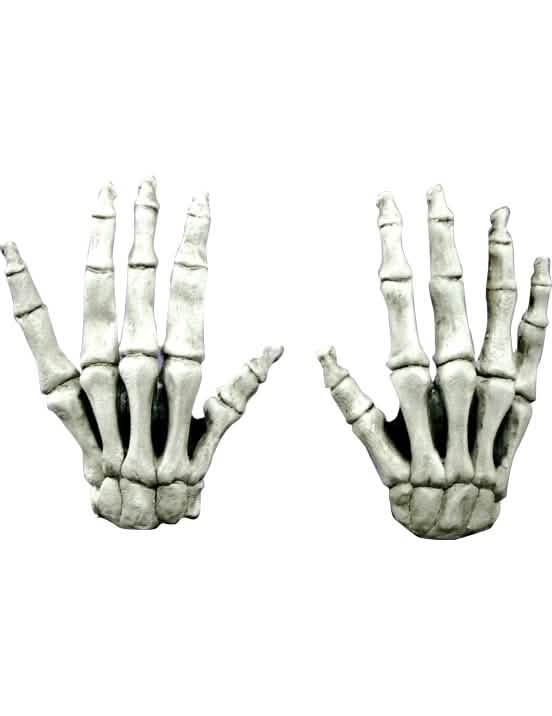 guantes cortos esqueleto para adulto blanco y negro