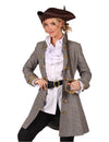 Chaqueta larga de pirata gris para mujer