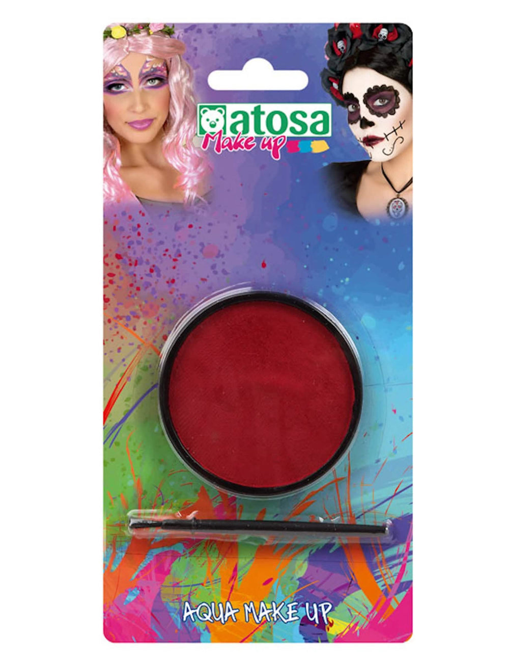 Maquillaje à l'eau para adulto rojo con pincel