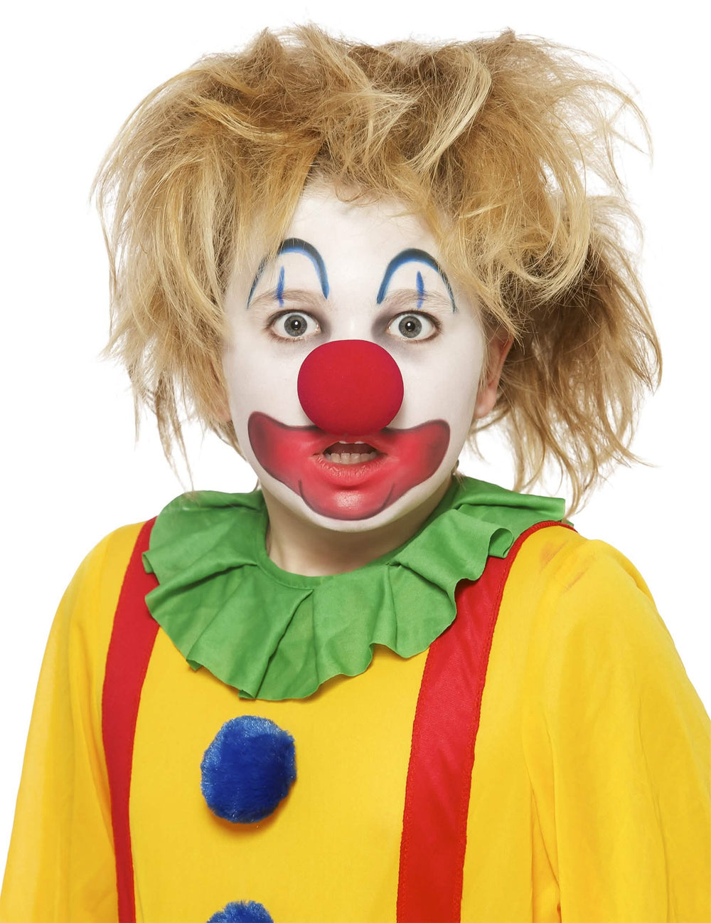 Portrait de face du maquillage crayons de clown pour enfant