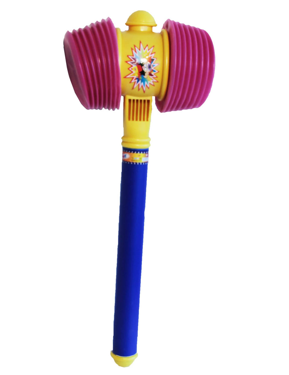 Martillo de payaso para disfraz rosa amarillo y azul