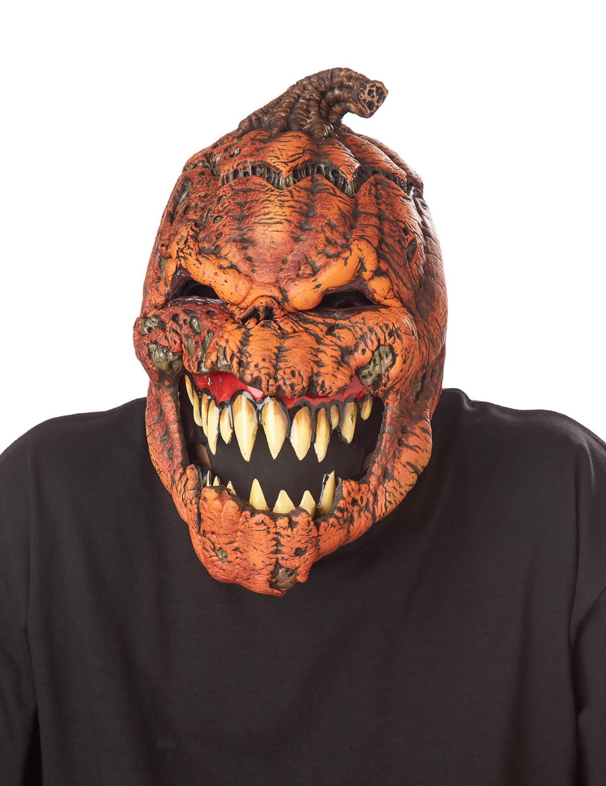 Gros plan sur les dents pointues du masque articulé citrouille terrifiante ani-motion™