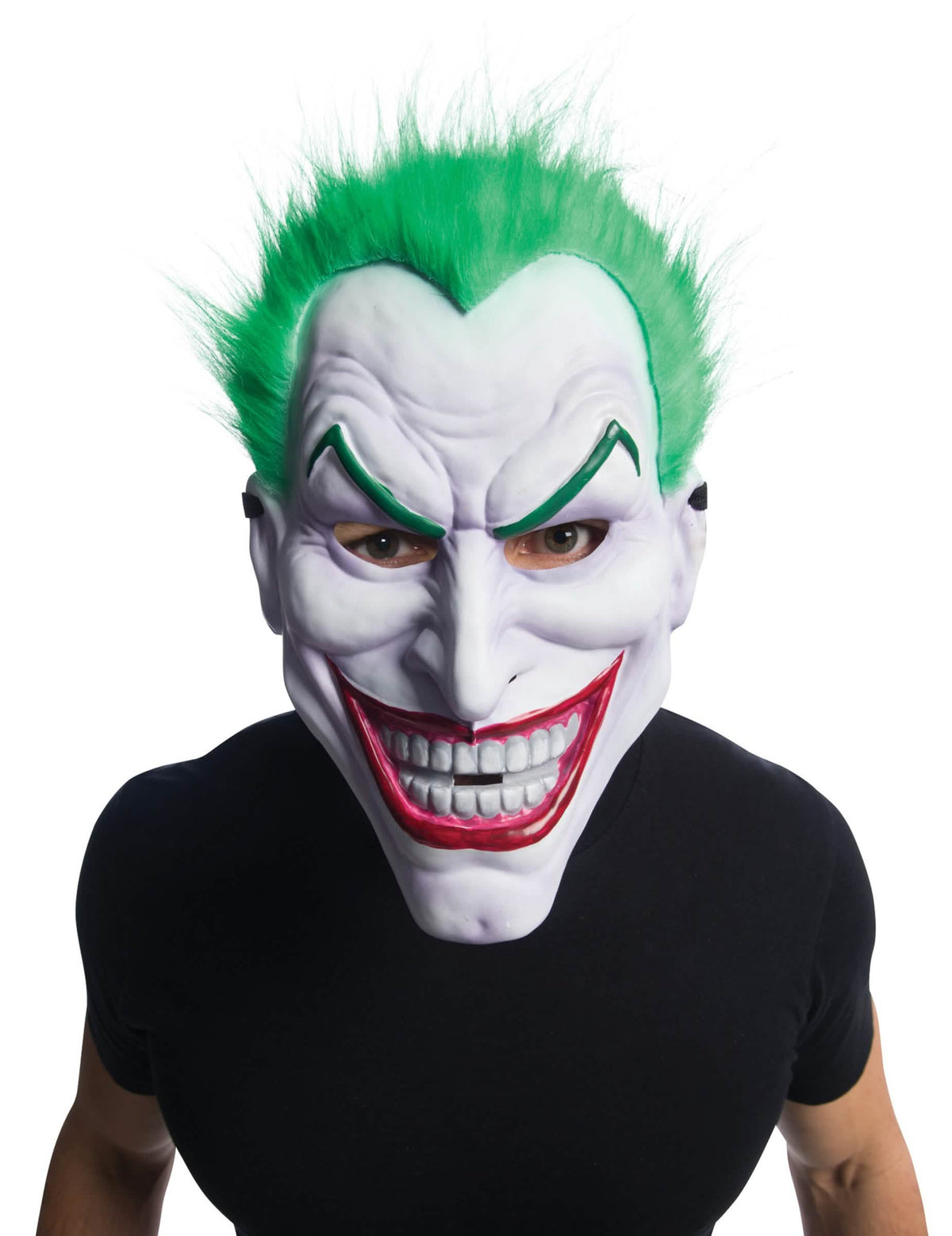 Máscara con peluca Joker para adulto blanco y verde