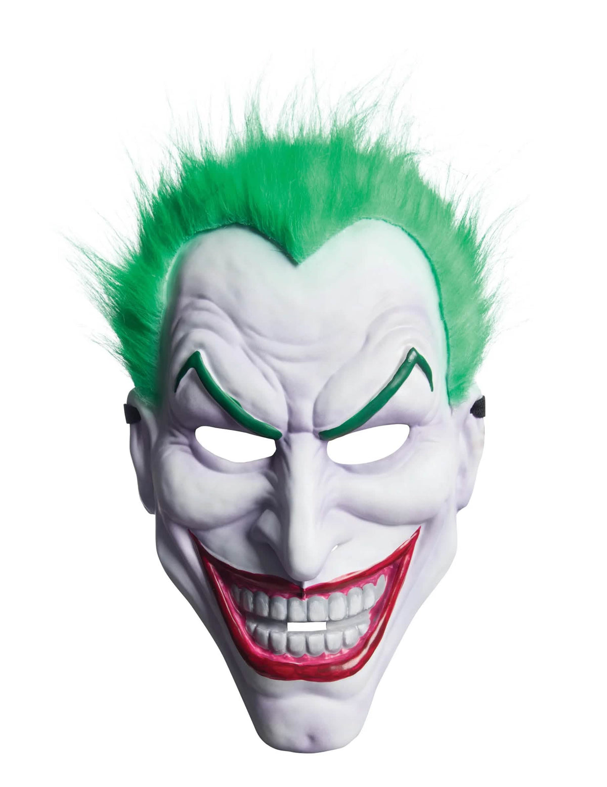 Vista frontal de la máscara con peluca Joker para adulto