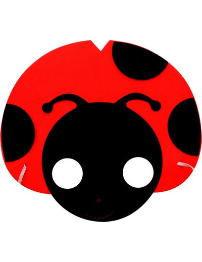 Masque coccinelle pour enfant rouge et noir à pois