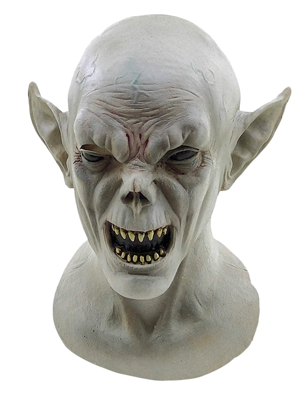 Máscara de criatura para adulto halloween gris con dientes y orejas puntiagudas