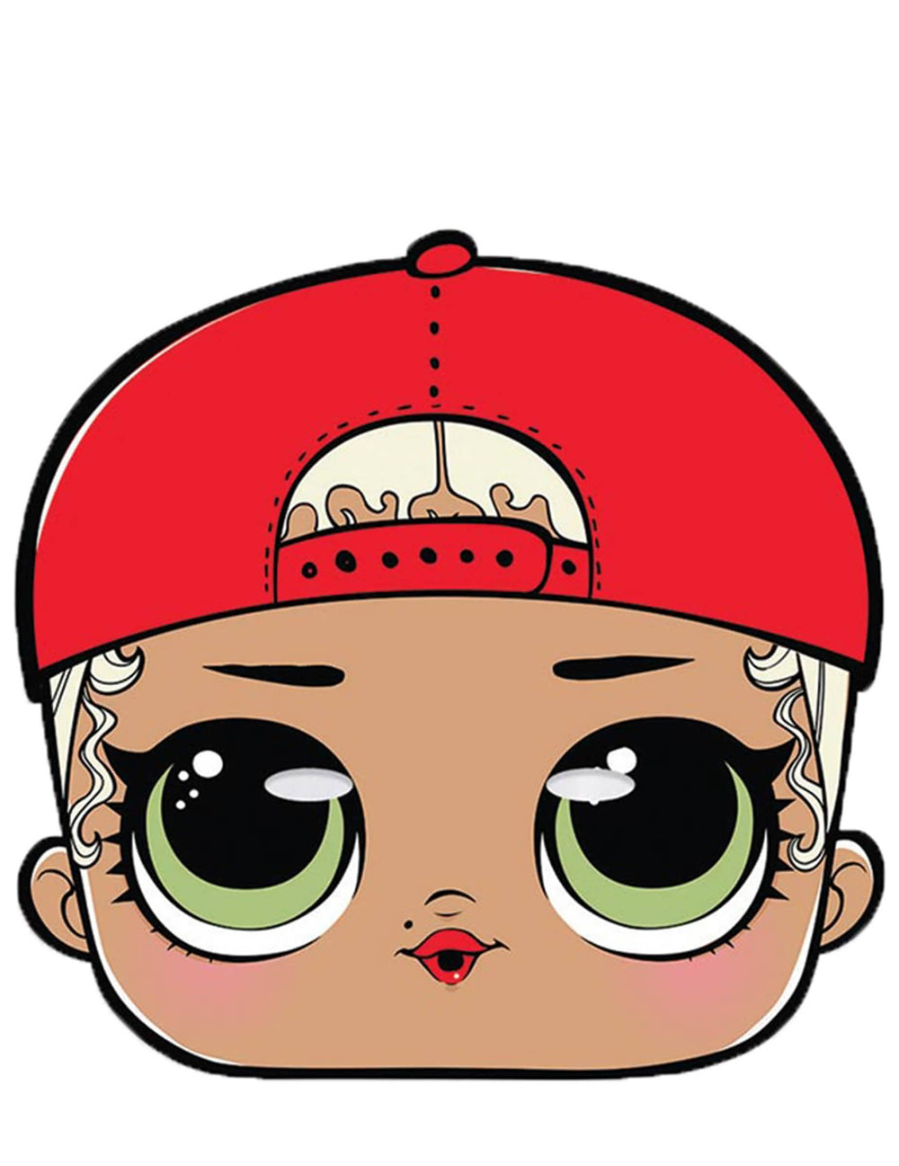 Máscara de cartón Mc Swag LOL Surprise para niño rojo