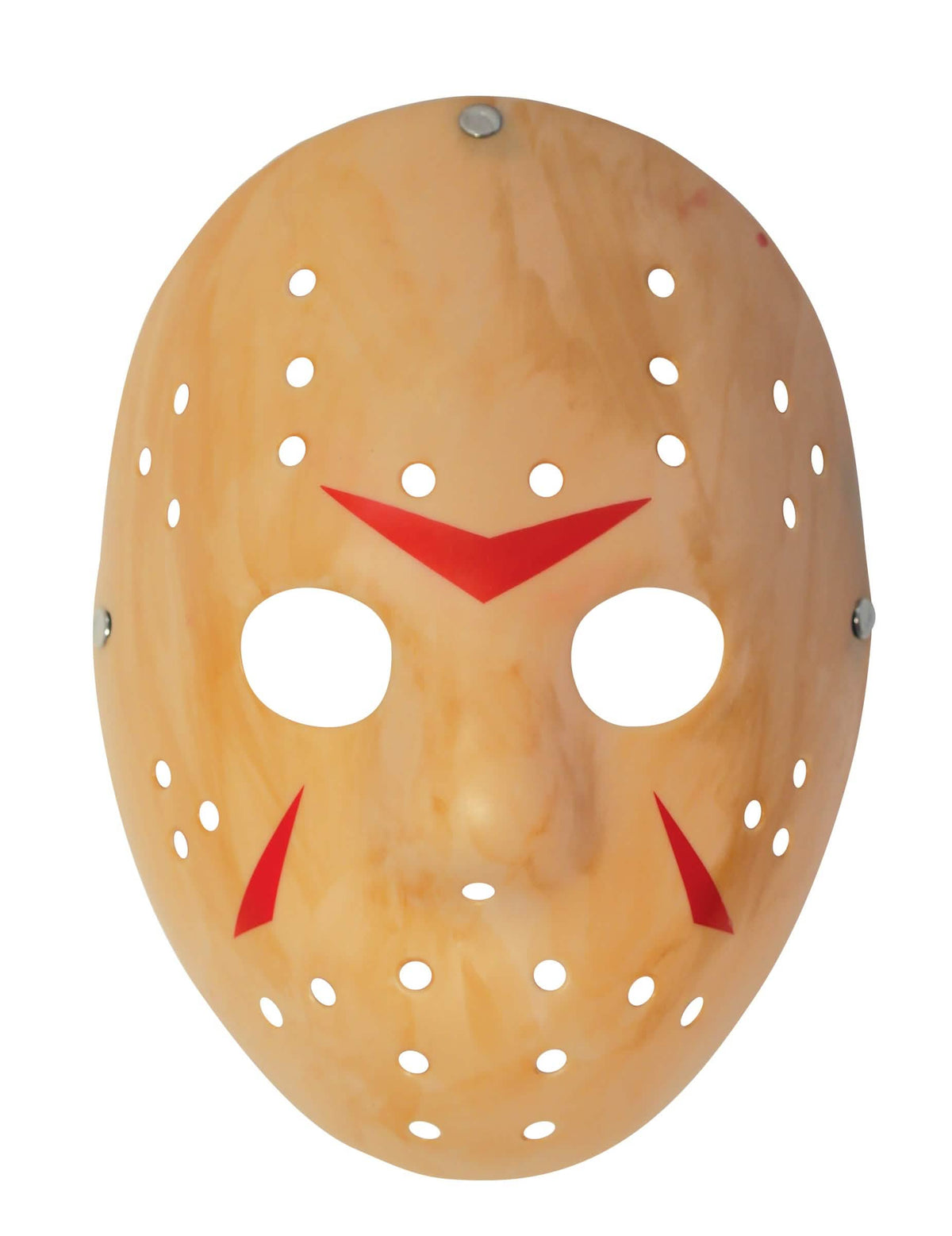 Máscara de plástico Jason para adulto beige con marcas rojas