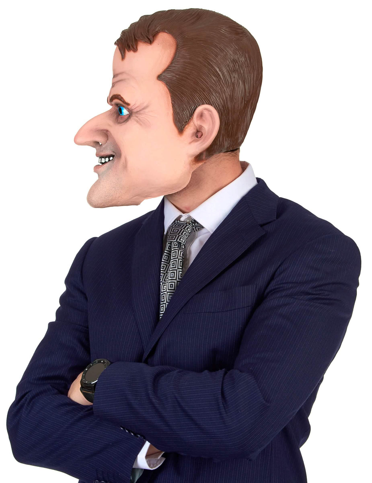 Vista de perfil de la máscara humorísticos de látex Emmanuel
