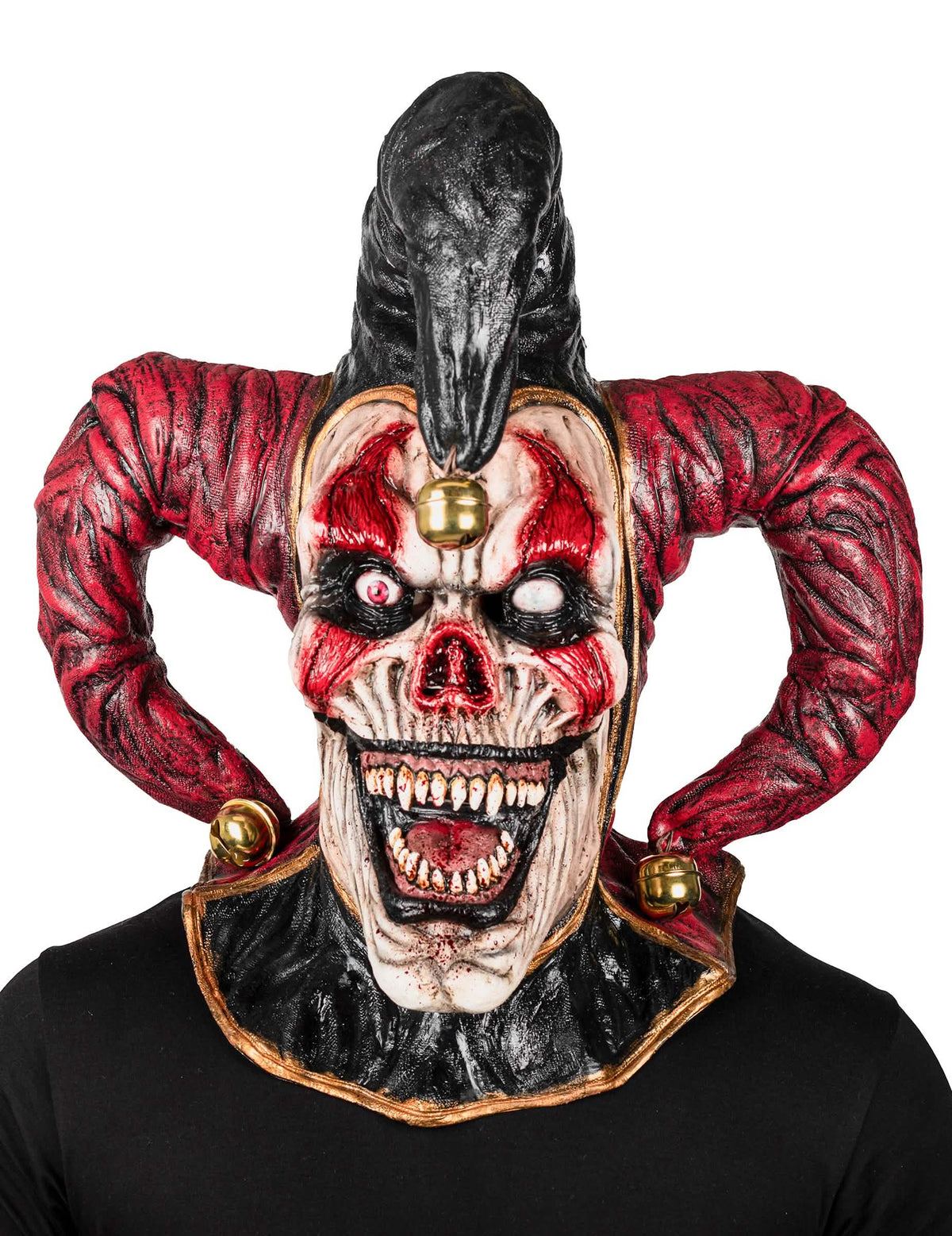 Gros plan sur le visage du masque intégral joker démoniaque