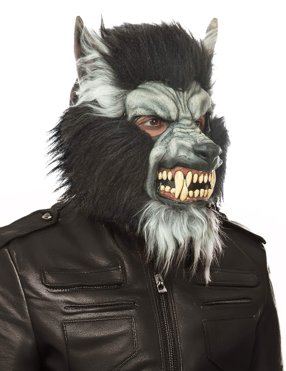 Masque intégral loup garou pour adulte gris