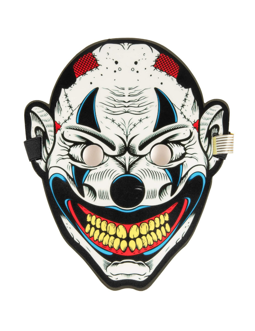 Máscara de joker luminosa para adulto blanco negro y rojo