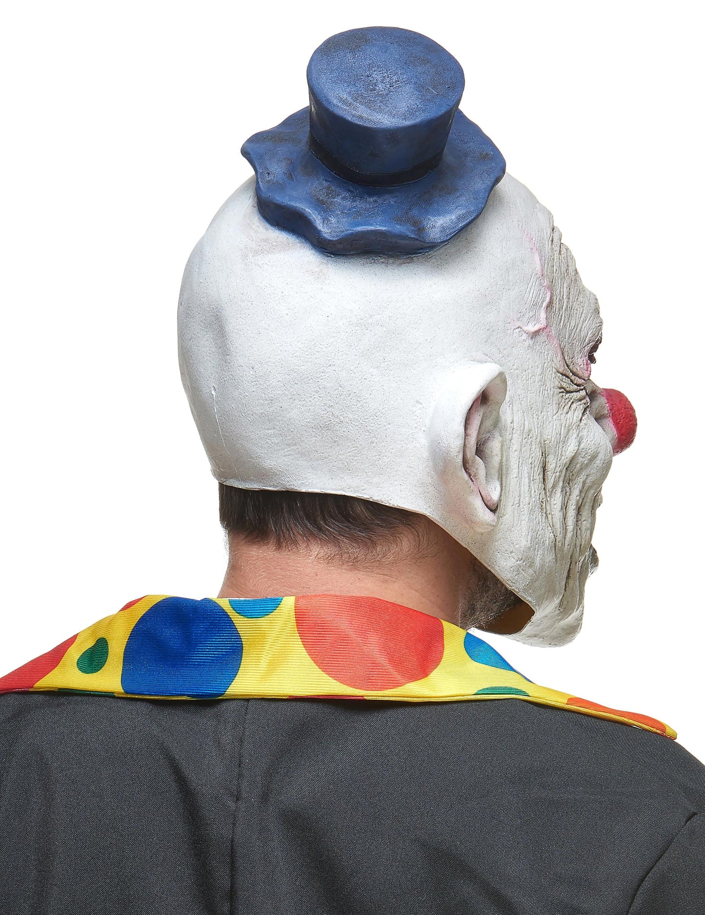Vue de dos du masque en latex de clown hideux pour adulte