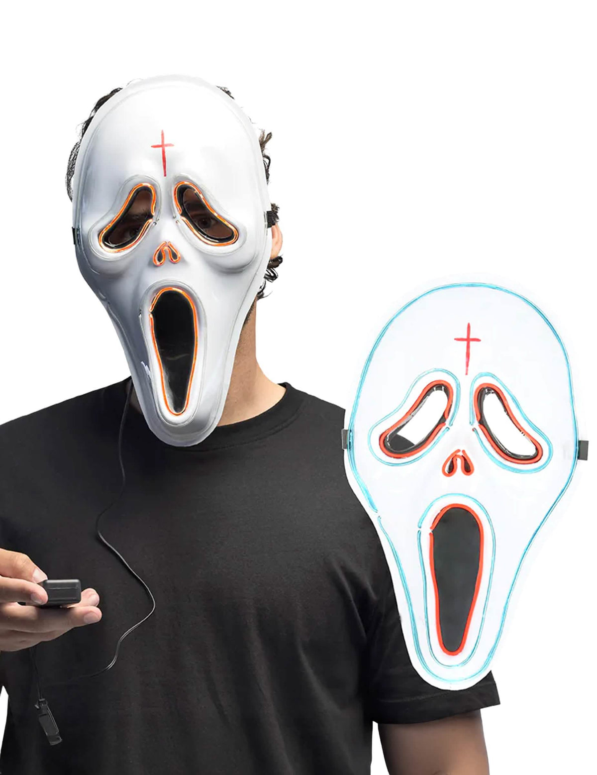 Máscara LED fantasma asesino adulto
