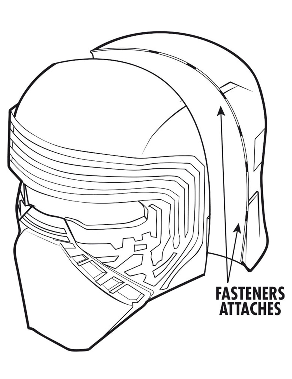 Máscara adulto casco 2 partes Kylo Ren Star Wars VII™