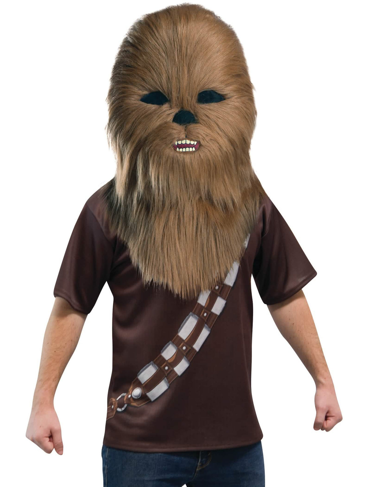 Máscara mascotas de Chewbacca para adulto marrón en piel sintética