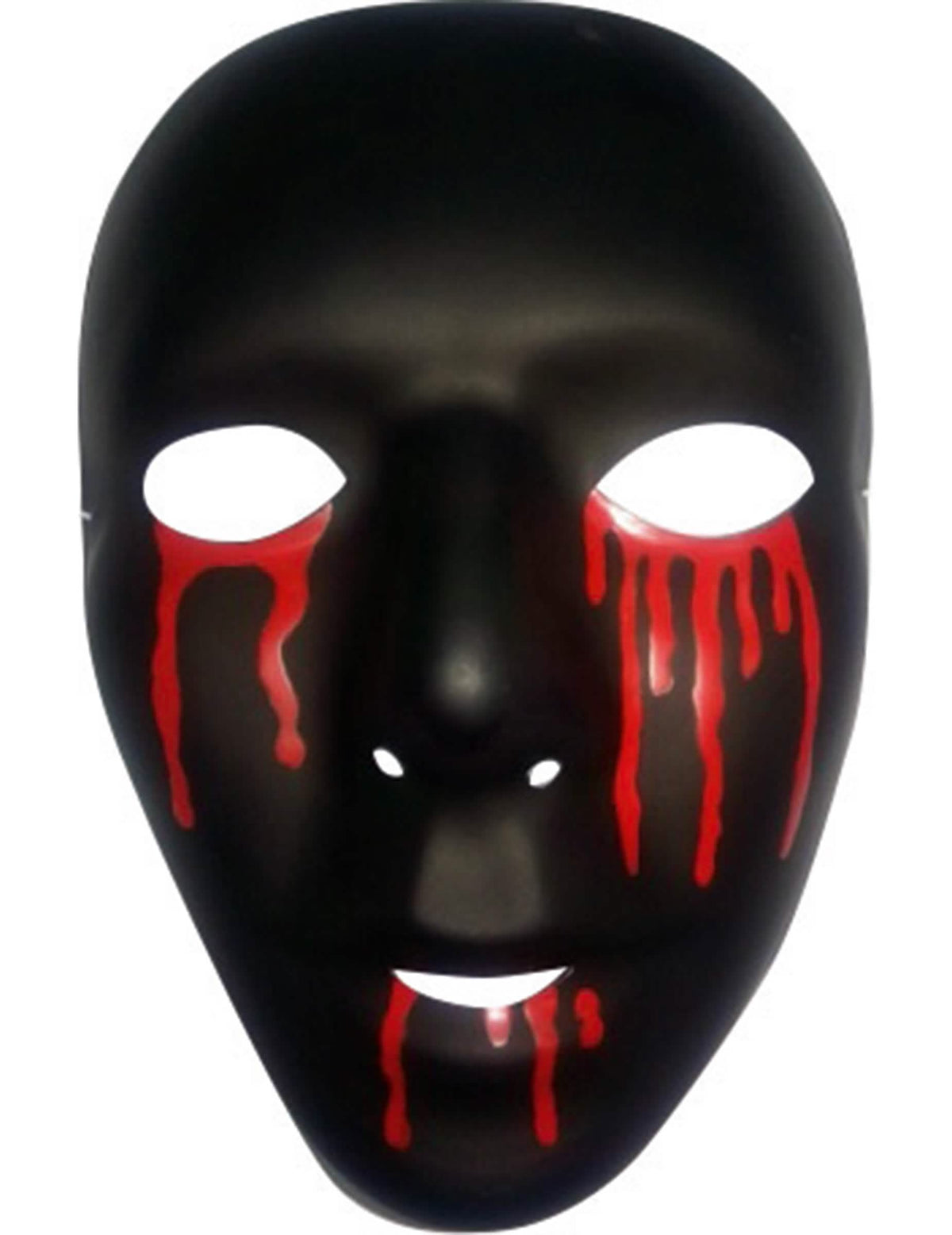 máscara de halloween para hombre negro con lágrimas de sangre rojas