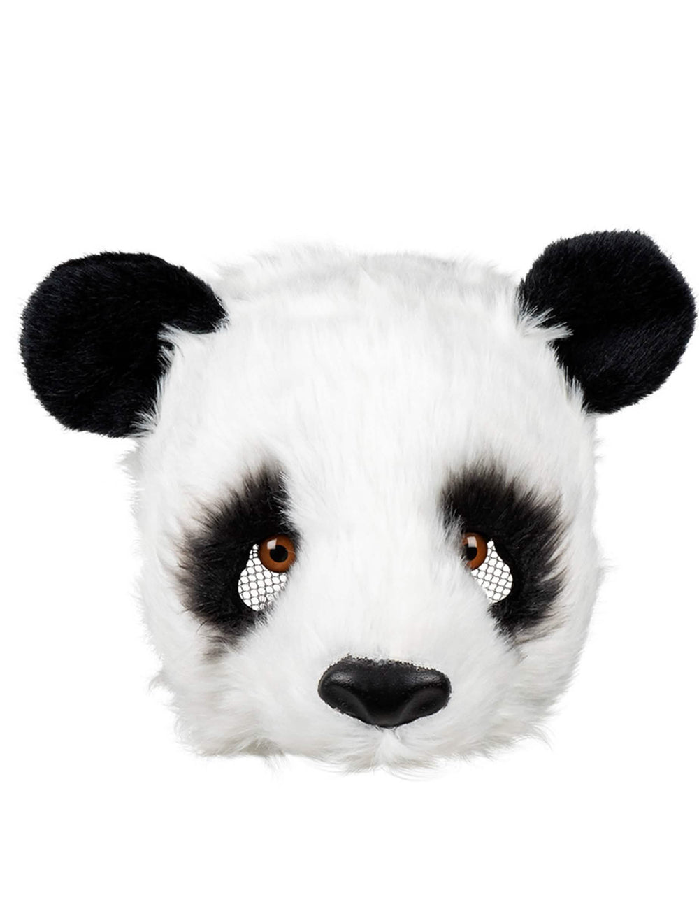 Primer plano del rostro de la máscara de panda realista