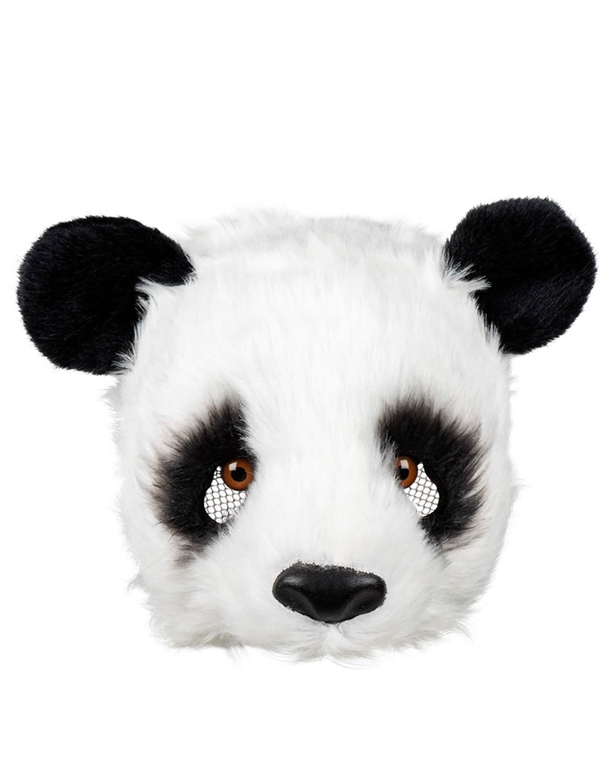 Primer plano del rostro de la máscara de panda realista
