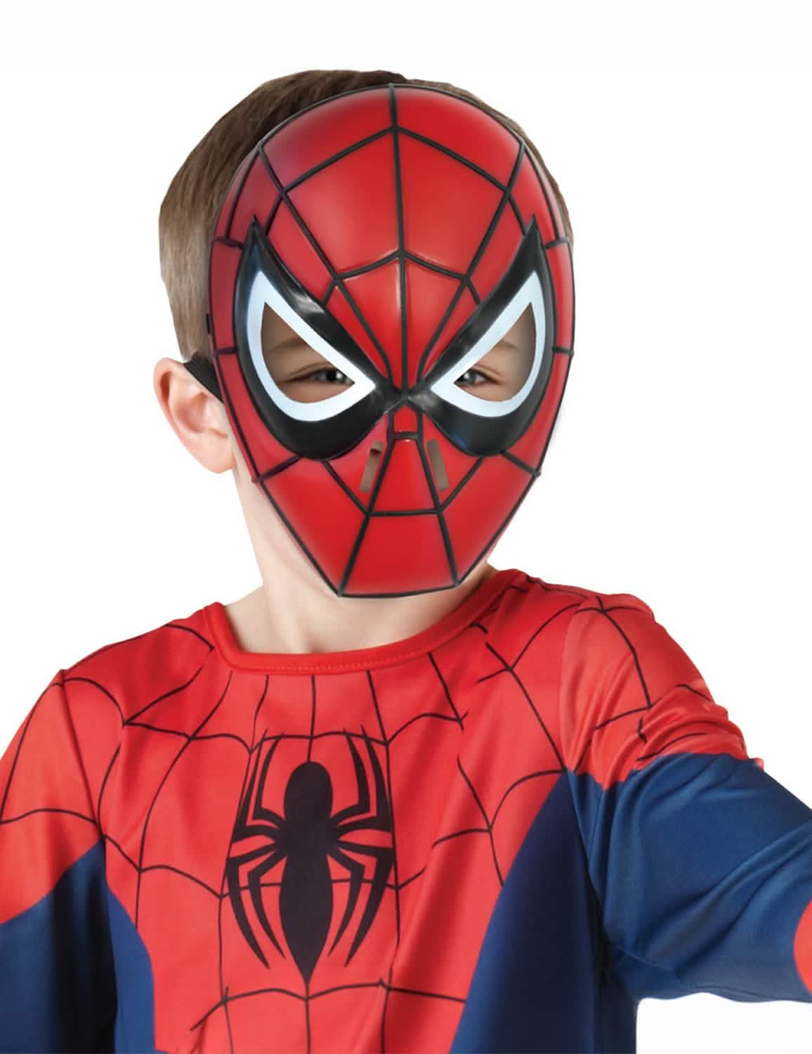 Vista frontal de la máscara rígida Spider-Man Ultimate para niño