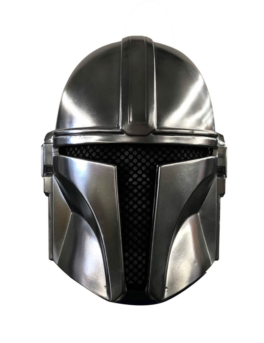 Masque The Mandalorian pour enfant gris métallisé avec visière noire