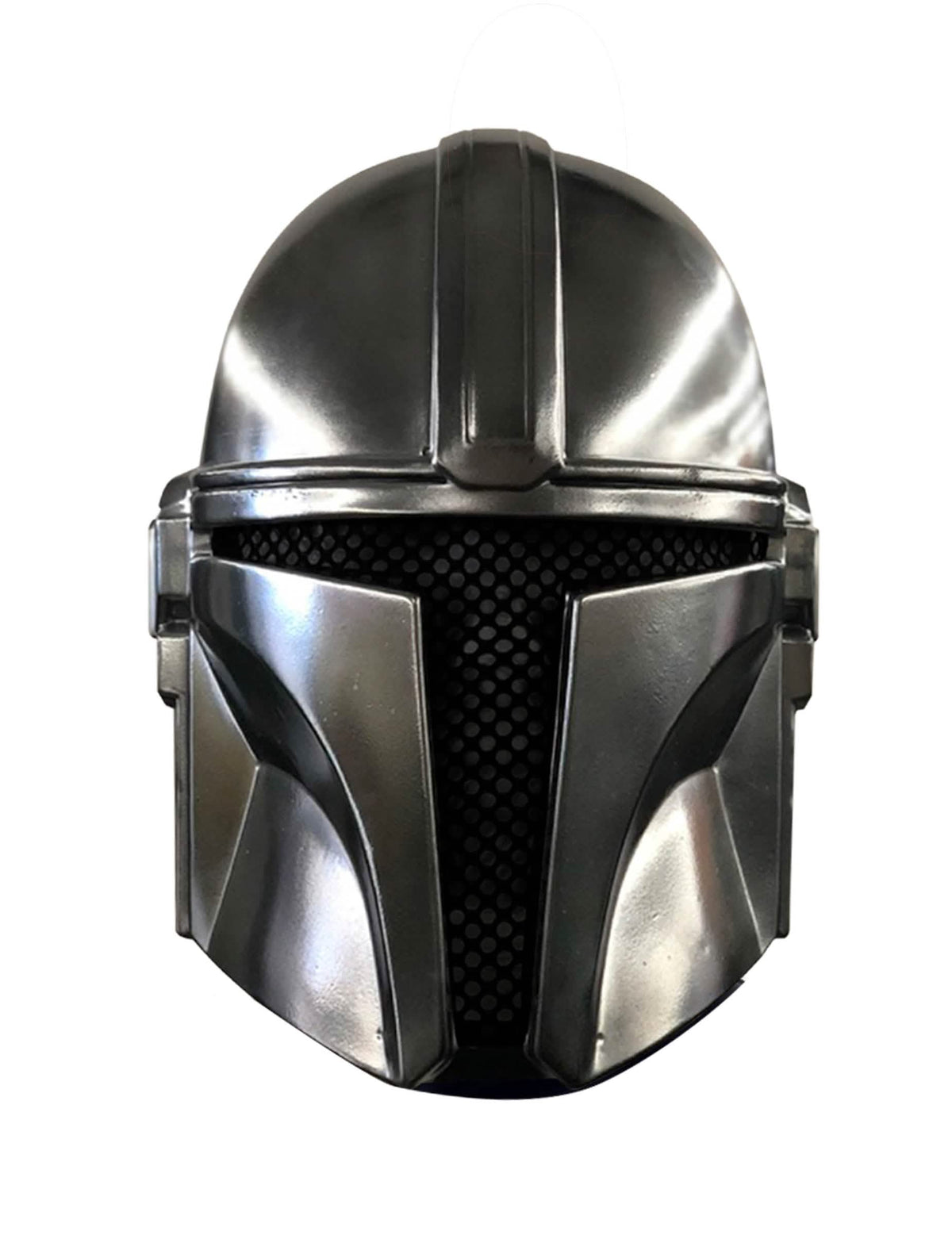 Masque The Mandalorian pour enfant gris métallisé avec visière noire