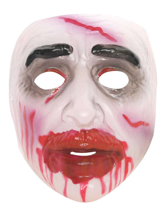 Détail du visage ensanglanté du masque Halloween pour homme