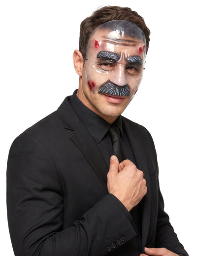 Máscara transparente hombre con bigote adulto