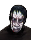 Masque zombie possédé pour adulte blanc et noir avec visage craquelé