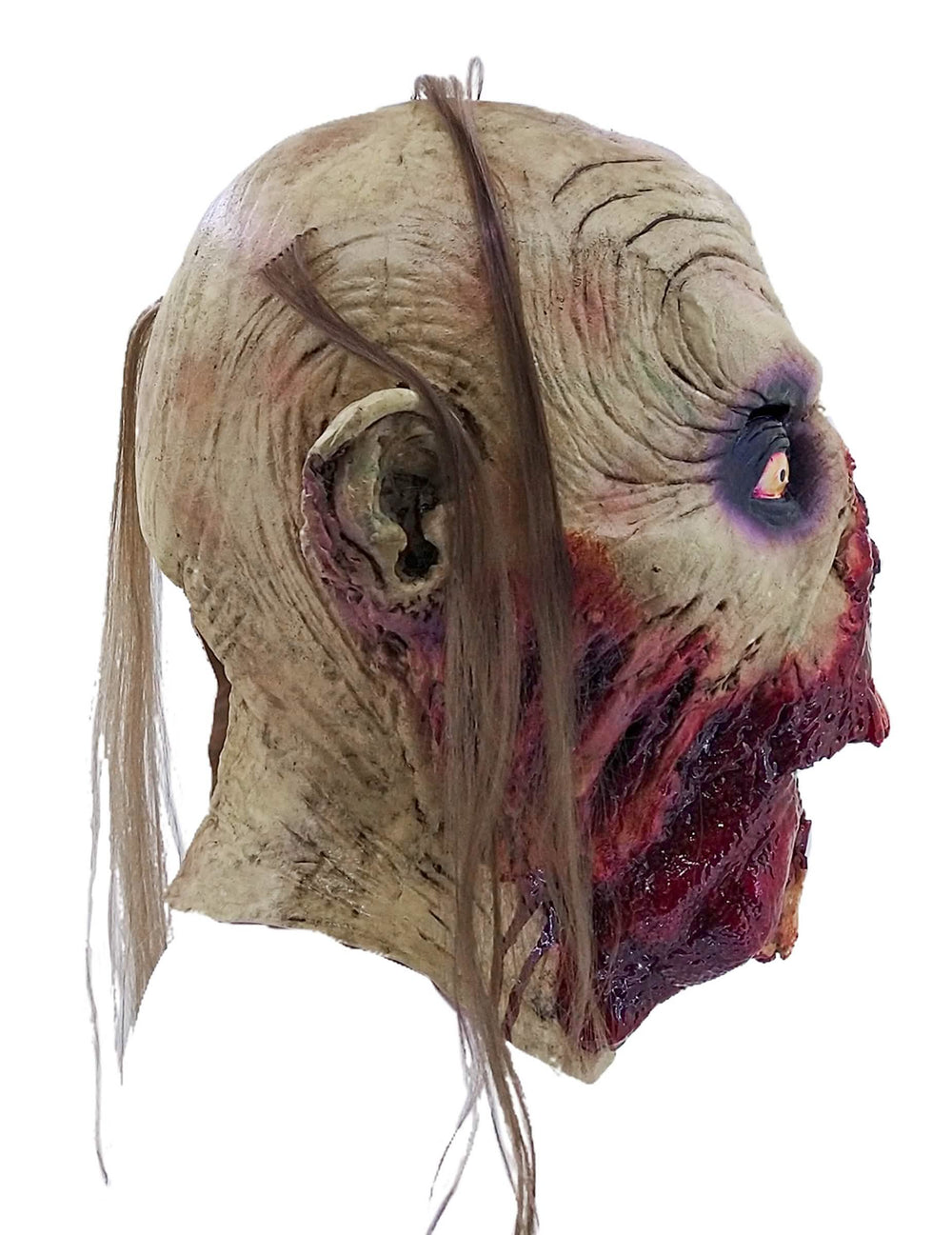 Vista de perfil de la máscara zombie sangrienta