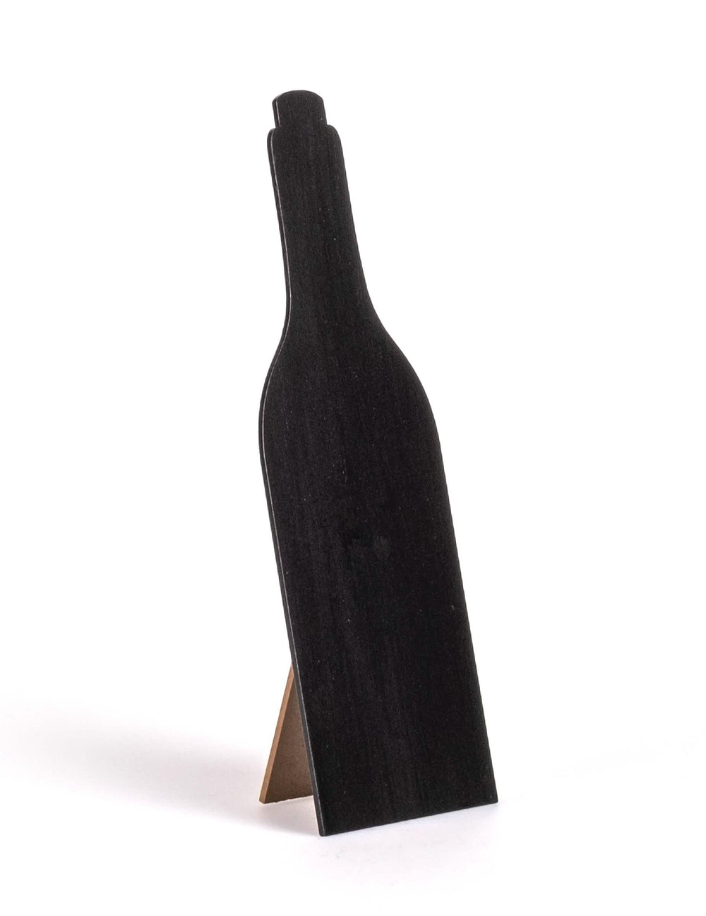 Menu ardoise bouteille de vin pour décoration de table noir en bois avec pied