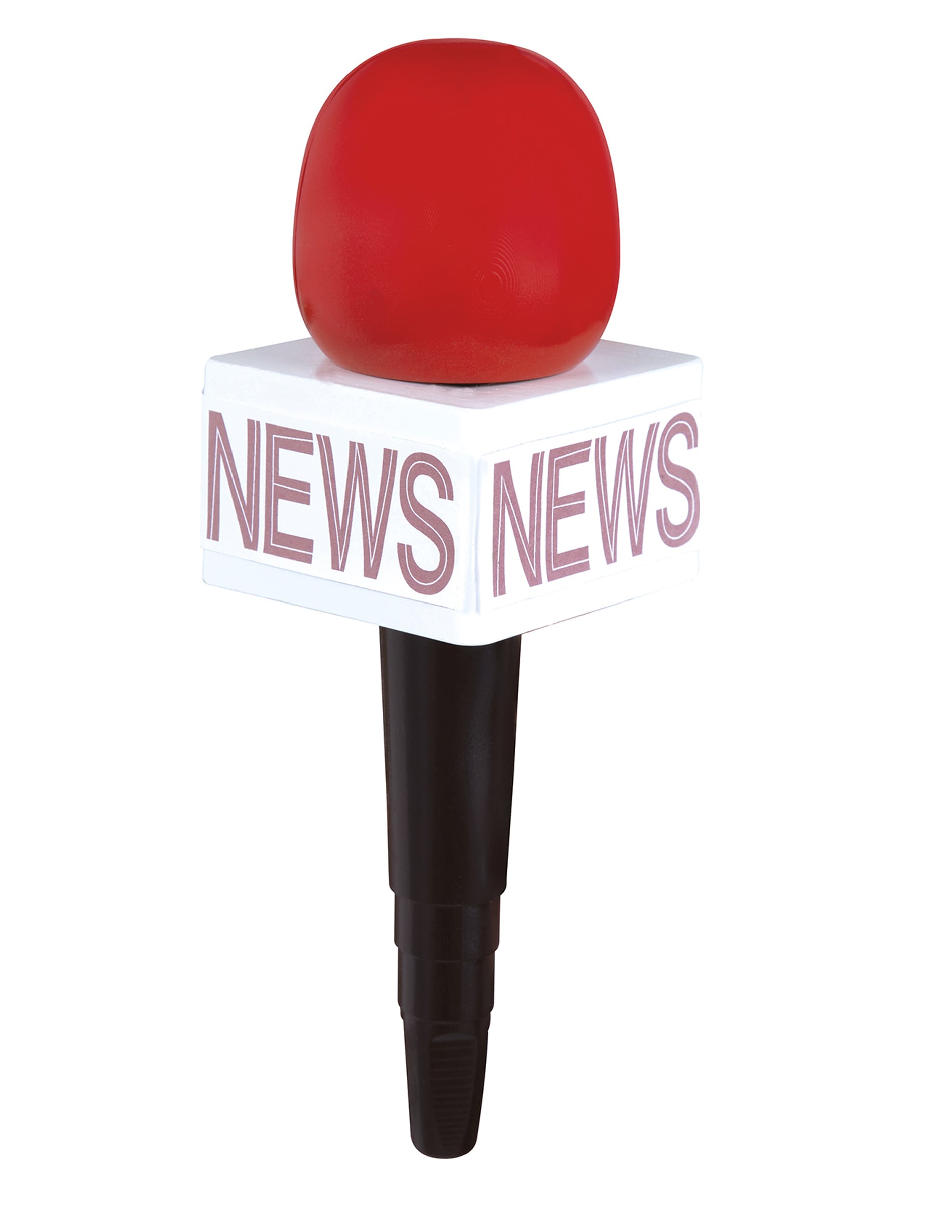 Micro de reporter pour adulte rouge et noir avec inscription News