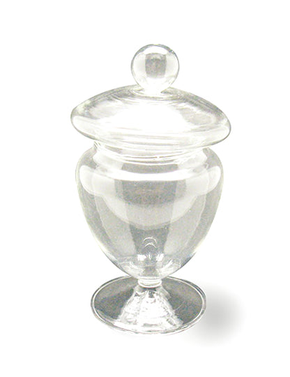 Mini bonbonnière confiseur sur pied en verre transparent