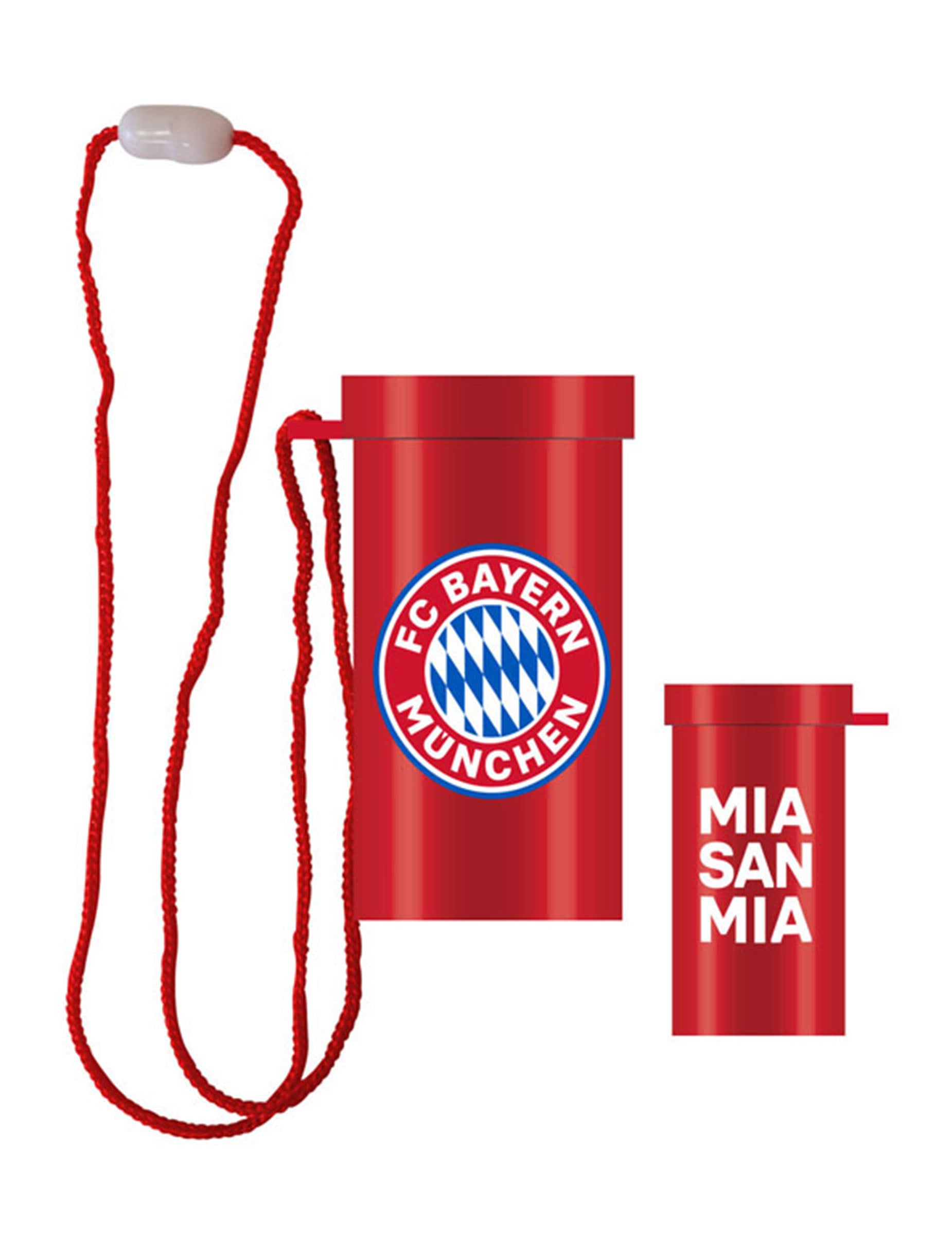 Mini corne de brume FC Bayern Munich pour supporter rouge avec cordon