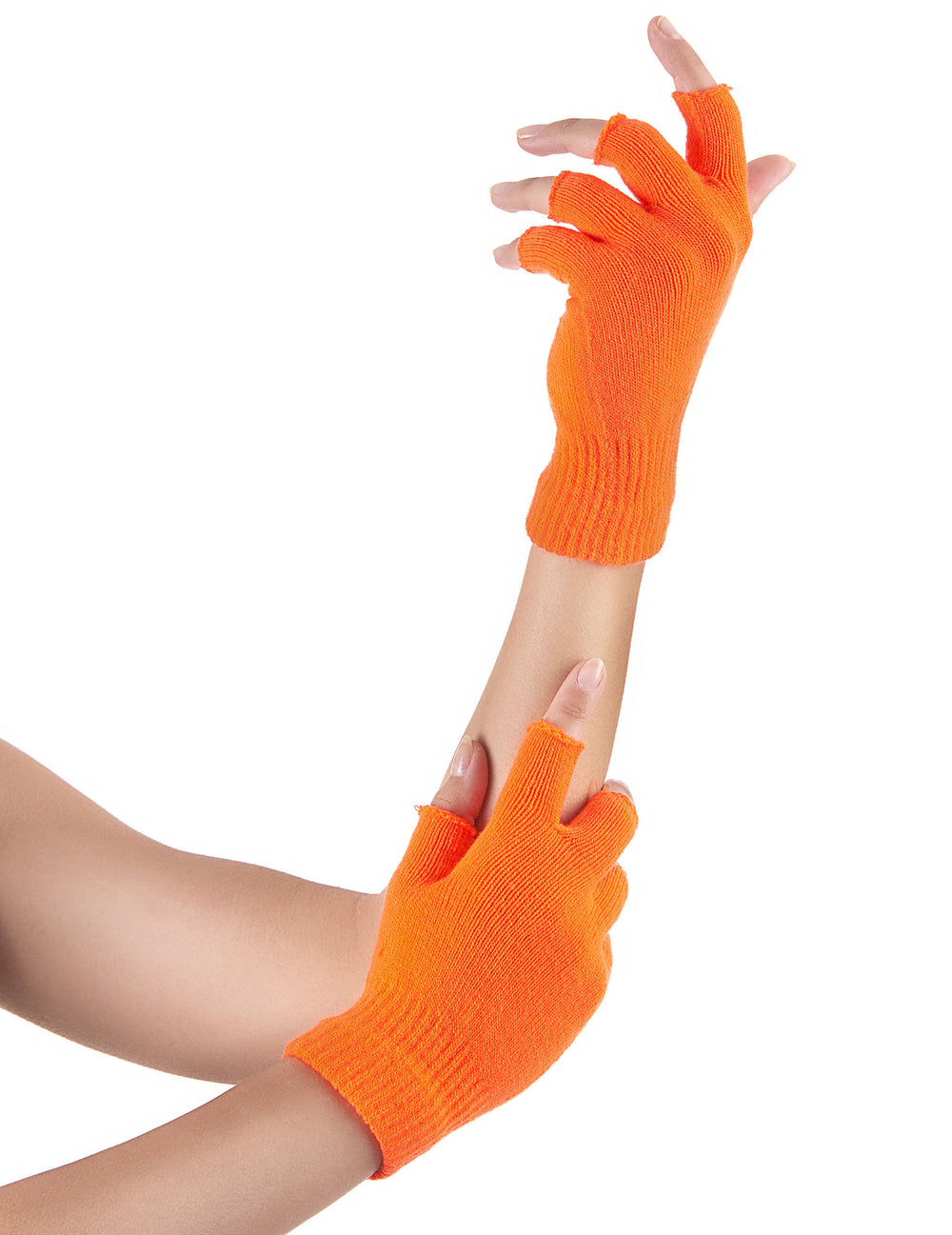 Manoplas cortas para adulto naranja fosforito