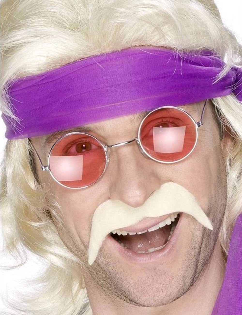 Moustache années 70 pour adulte blonde