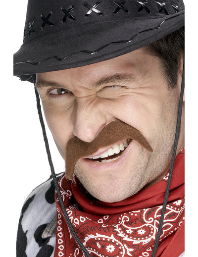 Moustache de cowboy pour adulte marron