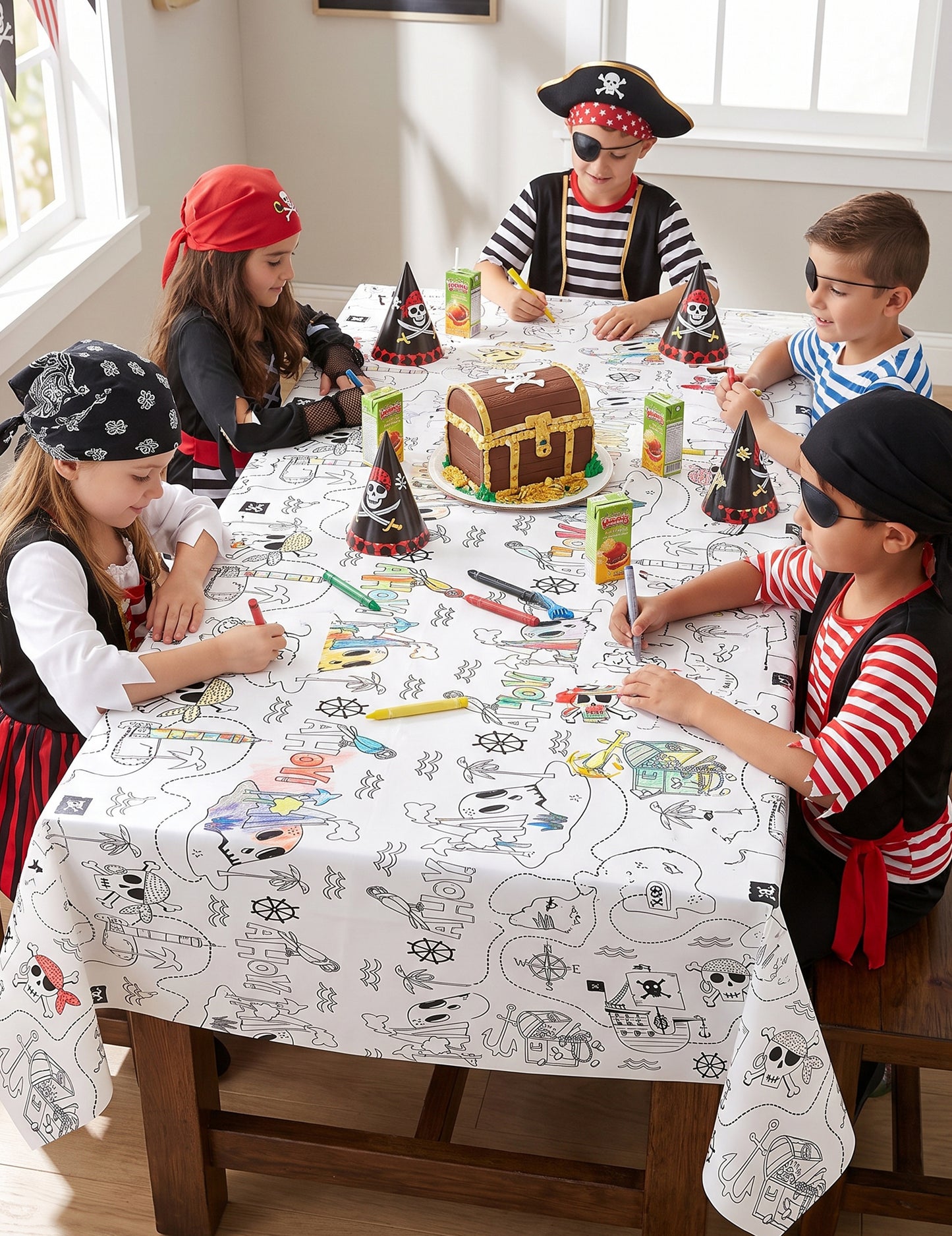 Mantel de papel, mapa del tésoro pirata 137 x 213 cm