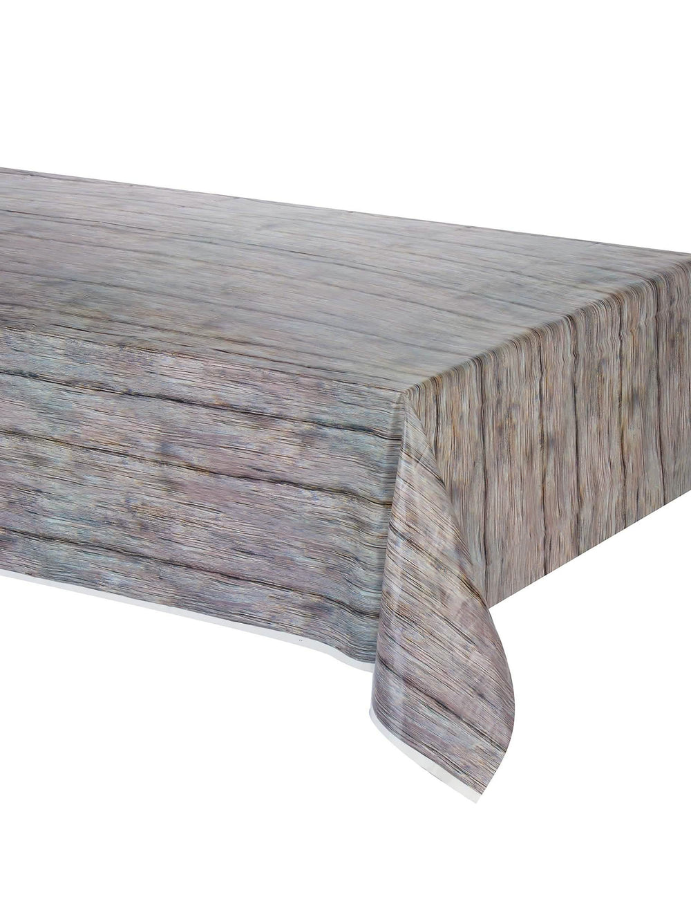 Mantel efecto madera rústica para fiesta marrón y gris aspecto tablas