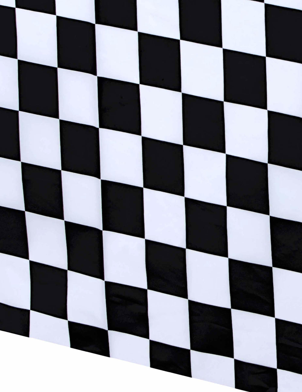 Détail du motif à damier de la nappe en plastique racing pour fête