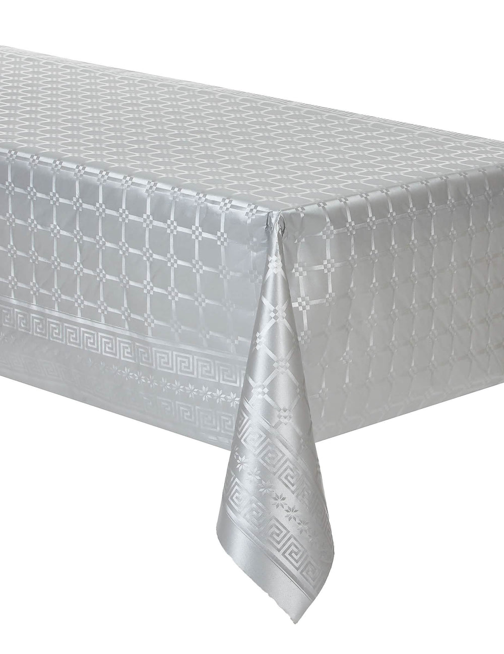 Nappe en rouleau papier damassé pour fête argenté