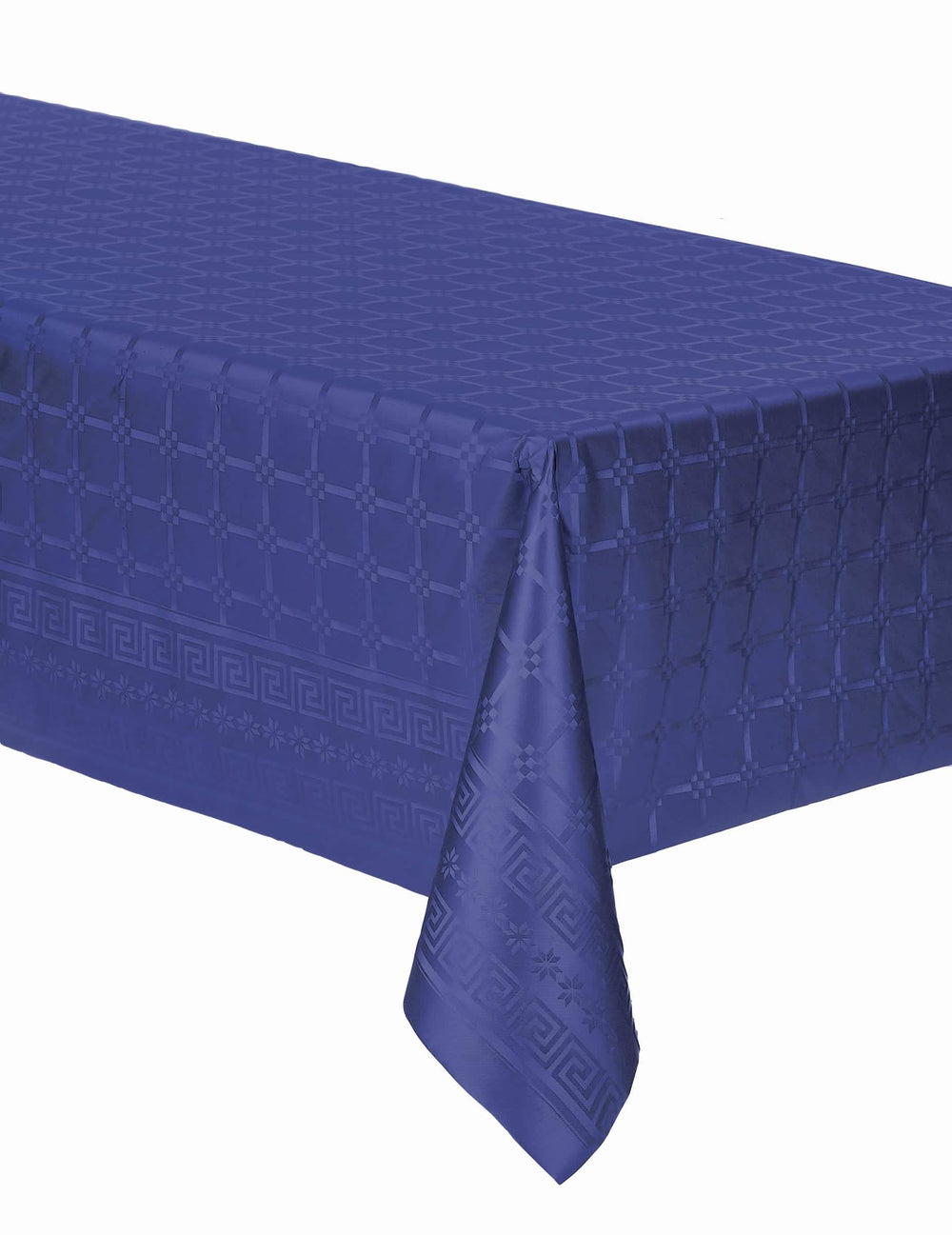 Nappe en rouleau papier damassé motif floral pour décoration de fête bleu marine