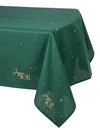 Mantel Feliz Navidad verde inglés y dorado 140 x 240 cm