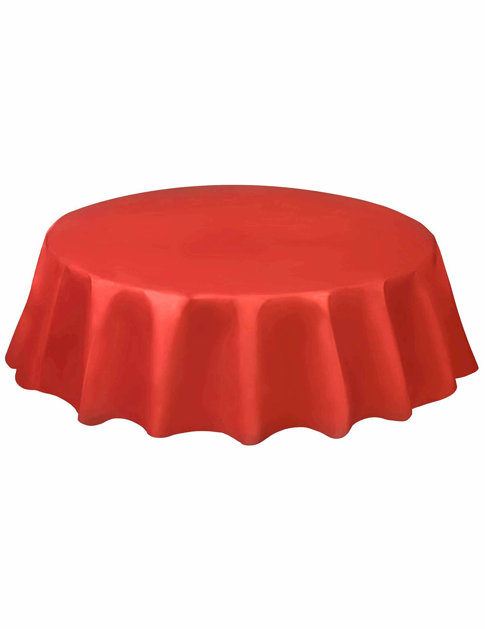 Mantel desechable redondo de plástico para cumpleaños rojo